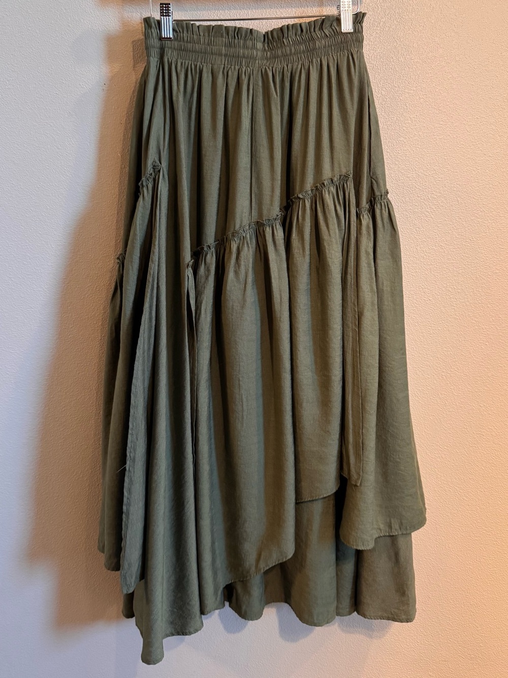 Scarlett Darkness Olive Green Renaissance Maxi Skirt with Drawstring Waist - Picture 2 of 11
